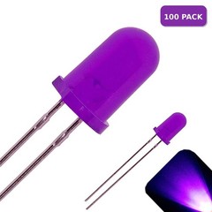 100 x LED 5mm UV / Purple Diffused Ultra Bright Round Top LEDs Light Lamp RC Car