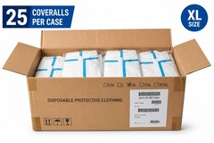 Disposable Protective Coveralls Heavy Duty Full Body W Hood & Boots XL Case/25