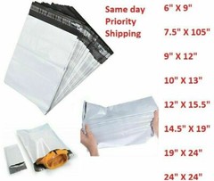 Poly Mailers 6×9 7.5×10.5 9×12 10×13 12×15.5 14.5×19 19×24 24×24 1 100 500 1000