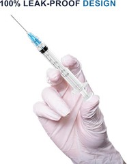100 Pack 3ml Syringes 23g, 1.0 Inch Luer Lock Syringe Individually Packag