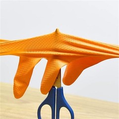 Heavy Duty Orange Nitrile Gloves 8Mil Industrial Disposable Gloves with Diamond