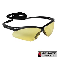 KLEENGUARD NEMESIS SAFETY GLASSES YELLOW/AMBER LENS NIGHT DRIVING 25659 (1 PAIR)