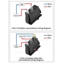 2 3 Position Rectangular Rocker Switch Latching On Off 2/3/4/6 Pin 250V 16A
