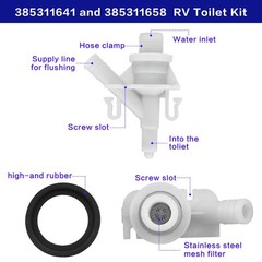 1 Kit 385311641 RV Toilet valve & flush ball seal parts, toilet White&Black