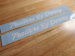 dorsey boat trailer Decals stickers (Set of 2) Gloss white 18×2.2″ FAST USA
