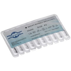 House Brand Dentistry 400603 HSB Barbed Broaches #3 X-Fine 25mm Sterile Red 10Pk