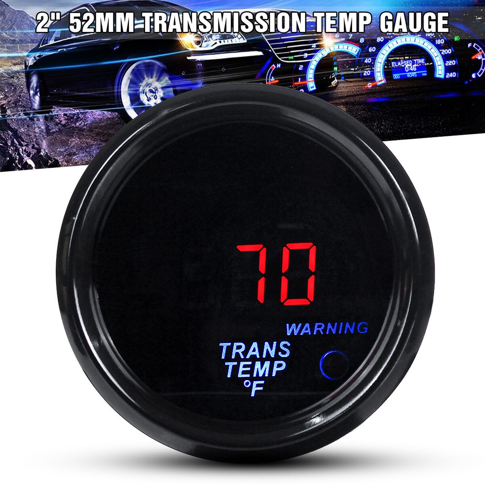 2″ 52mm Digital LED Transmission Trans Temperature Gauge Meter Black Bezel