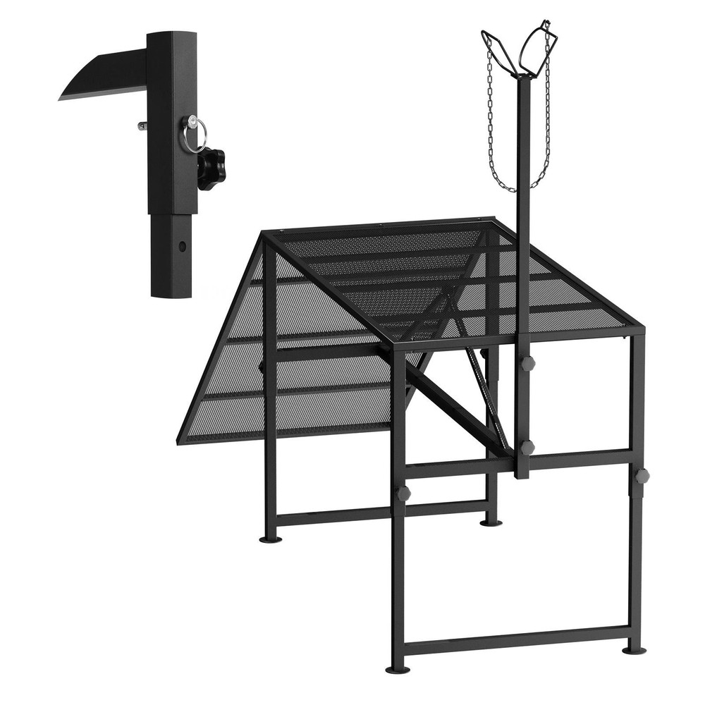 500lbs Livestock Trimming Stand w/ Ramp 47″ x 23″ Metal Livestock Trimming Stand