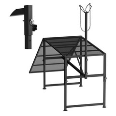 500lbs Livestock Trimming Stand w/ Ramp 47″ x 23″ Metal Livestock Trimming Stand