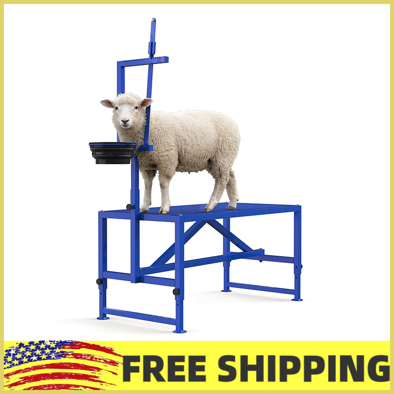 47″ Heavy-Duty Steel Goat Milking Grooming Stand w/Adjustable Headpiece & Legs