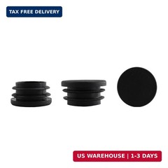 20Pcs 32mm(1-1/4Inch) Round Plastic Plug, Pipe Tubing End Cap, Black Furniture F