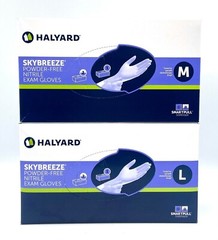 200 Count Nitrile Powder Free,3.5 Mil, Medical Exam Gloves by Halyard-SKYBREEZE,