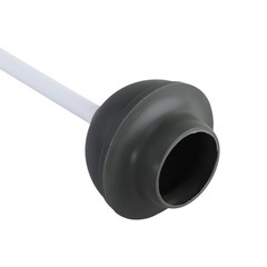 Clorox Toilet Plunger with Hideaway Holder Caddy 1-Pack, White/Grey