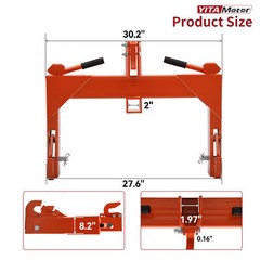 3 Pt Quick Hitch Adapter For Category 1 & 2 W/ Adjustable Bolt Tractor 3000lb