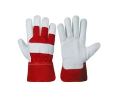 12 PAIR SINGLE PALM SHOULDER SPLIT LEATHER WORK GLOVES SIZE LARGE