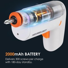 Electric Screwdriver 3.6V, 2000mAh USB-C Rechargeable, 14 PCS Kit – Compact +2.0