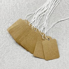 Kraft Price Tags 200pc Blank Writable Strung Labels Small Jewelry Clothing Craft