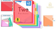 Multicolor Binder Dividers 48 Count with Pockets & Tabs for 3 Ring Organizer