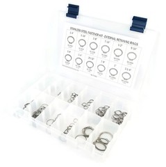 Stainless Steel External Snap Retaining Ring Kit – 221 Pieces – 12 Sizes
