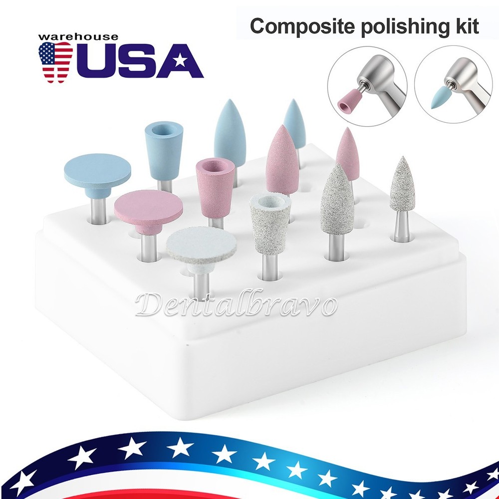 Dental Composite Polishing Burs Kit Silicone Polisher RA 2.35mm for Contra Angle