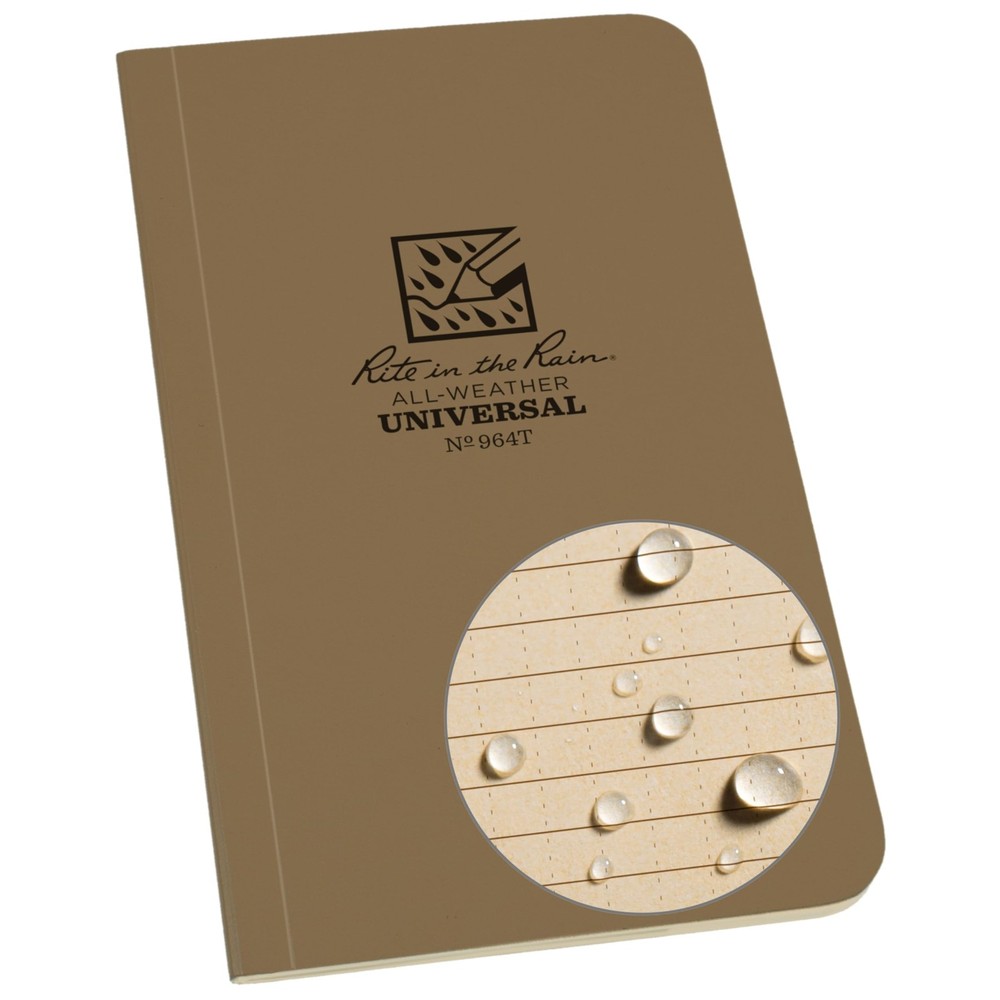 Tan Pocket Blank Book 6 x 3.5 Field Flex 120 Pages Durable Reference Material