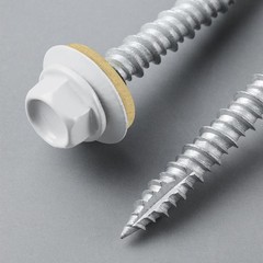 Metal Roofing Screws #10 × 1 Inch, 80pcs White Ruspert Coating Hex Head Roofi…
