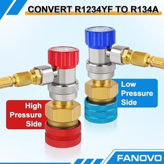 R1234yf to R134a Quick Coupler Adapter Kit with Valve Core Tool – Safe & Durable