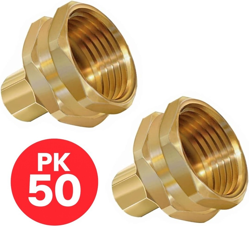 ¾” GHT Garden Hose Thread Female to ¼” Compression Brass Adapter (50 Pack)