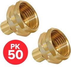 ¾” GHT Garden Hose Thread Female to ¼” Compression Brass Adapter (50 Pack)