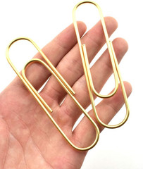 Paperclips 4 Inch (100Mm) Extra Large Paper Clips Sturdy Bright Gold Vinyl Coate