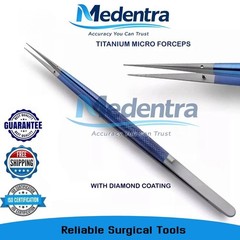 Titanium Micro Forceps Straight, 2.0mm Diamond Tip 24.0cm Surgical Instruments