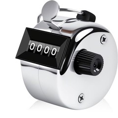 2 PCS 4 Digit Number Dual Clicker Golf Hand Tally Counter Metal Handy Convenient