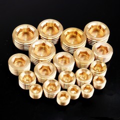 20pcs 1/8″ 1/4″ 3/8″ 1/2″ NPT Brass Hex Countersunk Plugs Socket Pipe Fittings
