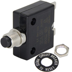 125-250V AC 50V DC Push Button Circuit Breaker 30Amp Thermal Overload Protector