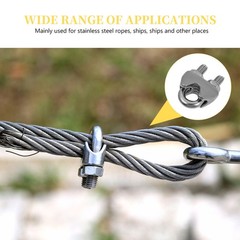 10 Pcs Stainless Steel Cable Clips Wire Rope Fastening Clamps Rigging