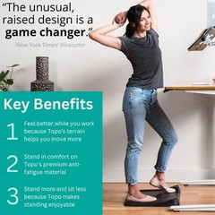 Mini Anti-Fatigue Mat for Standing Desks Not-Flat Terrain Obsidian Black