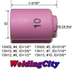 WeldingCity® 10-pk Ceramic Cup Nozzle 13N13 #10 5/8 TIG Welding Torch 9/20/25 US