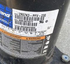Copeland ZR57K3-PFV-230 Compressor GC30KF002 USED **TESTED**