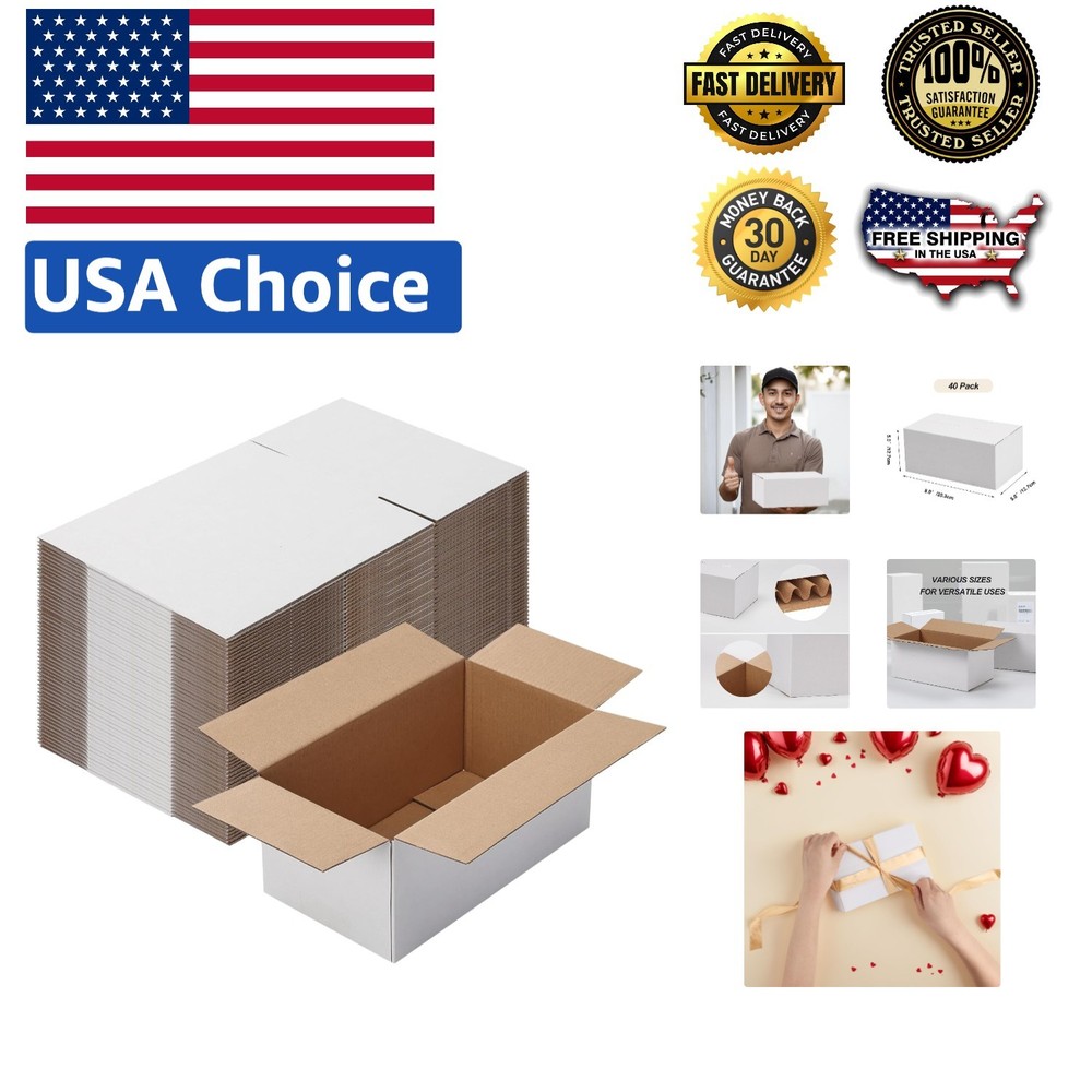 Reliable 40 Pack Shipping Boxes 8x5x5 Inches – Perfect for Packing Essentials