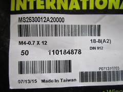 M4-0.7 x 12mm L 3mm Hex A2-70 Plain Stainless Steel Socket Head Cap Screw QTY 50