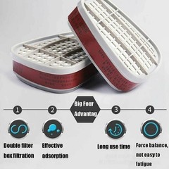 4PCS 6001 filter cartridge for organic vapor for respirators 3M 6200 7502 series