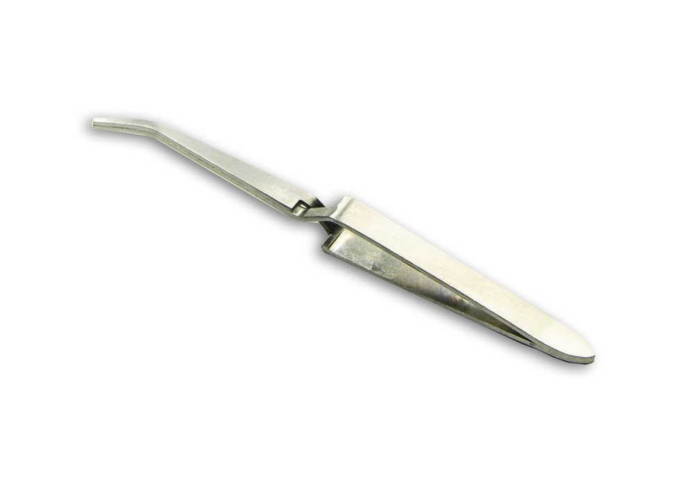 HURON Precision Tweezers, 45 Degrees Cross-Lock, 5.75 In standard, Silver