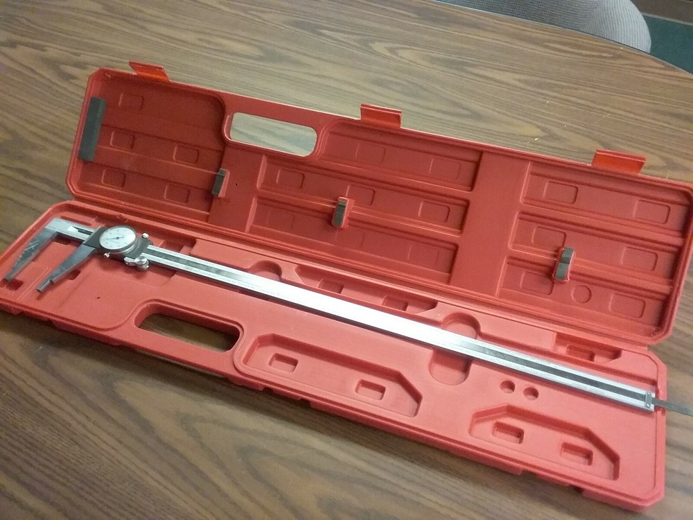 24″ PRECISION STAINLESS STEEL DIAL CALIPER-HEAVY DUTY 0.001″ grad. Depth measure