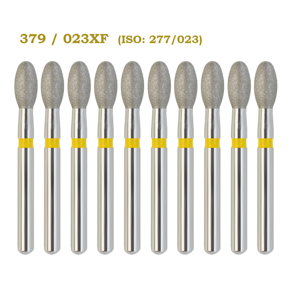 Dental Diamond Burs 379-023XF FG Egg Football Super Fine High Speed Burr 10pc/pk