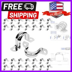 30Pcs 1-1/4 Inch Stainless Steel Conduit Clamps, 2 Hole Strap U Bracket Rigid…