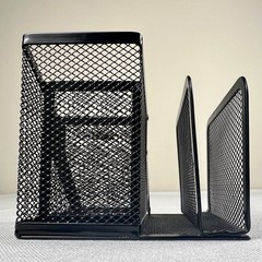 Rolodex Black Wire Mesh Multipurpose Desk Organizer 4 Compartment Contemporary