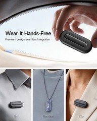 Anypin Wearable AI Voice Recorder 64GB Transcribe 120+ Languages Cosmic Blue