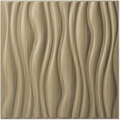 PVC Wave Board Textured 3D Wall Panels Walnut 19.7×19.7″ 12 Pack
