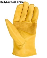 6 PAIRS – Wells Lamont Men’s Leather Work Gloves 100% Cowhide Leather, NEW