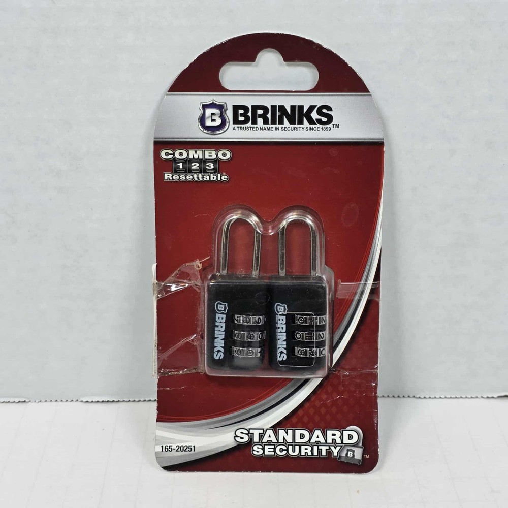 (2-Pk) BRINKS 3-Dial Resettable Combination Zinc Diecast Sport Padlock 22mm Body